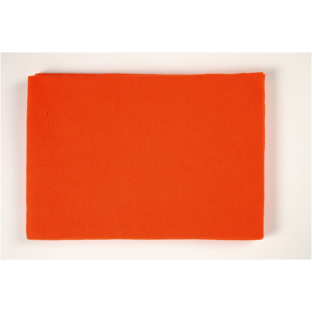 Bastelfilz, Blatt 42x60 cm, Dicke 3 mm, Orange, 1 Bl. [HOB-45228]