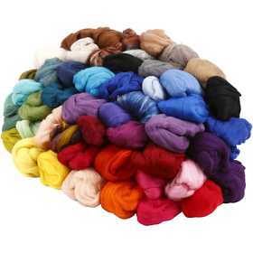 Merinowolle, Dicke 21 my, Inhalt kann variieren , Sortierte Farben, 20x20 g/ 1 Pck [HOB-45485]