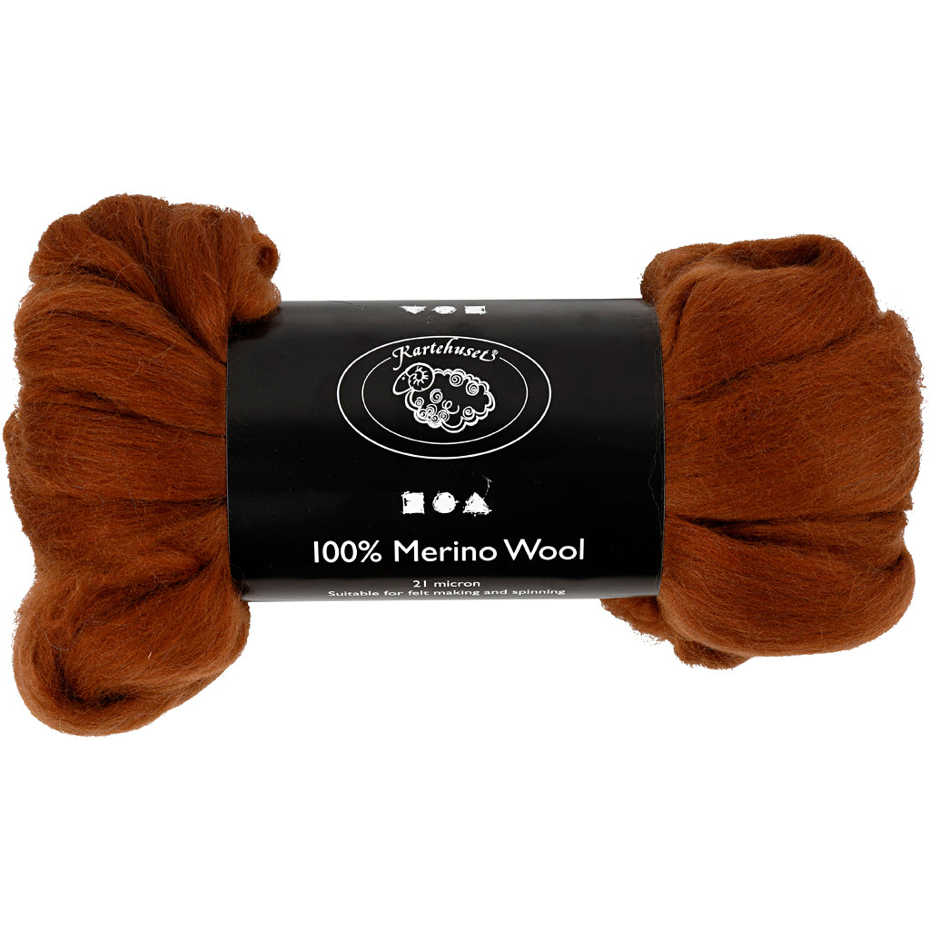 Merino Wool, thickness 21 my, brown, 100 g