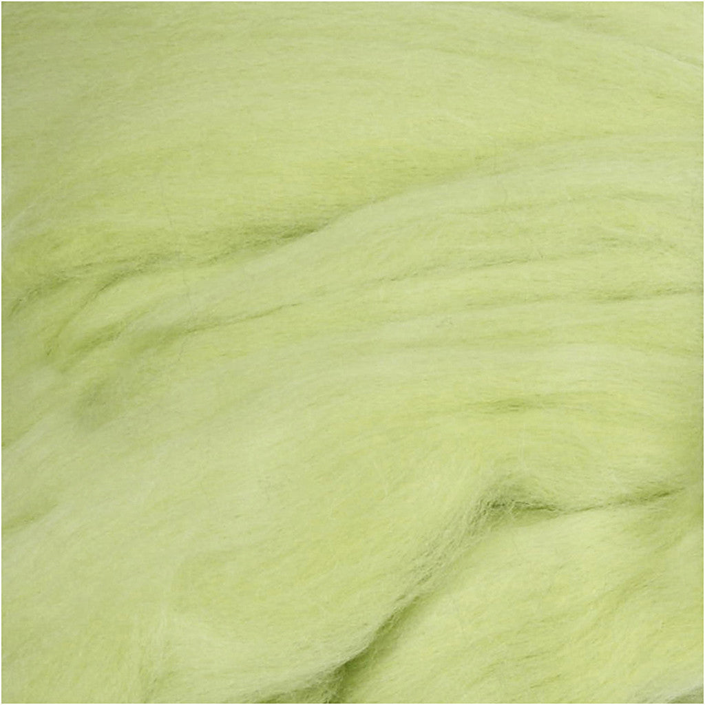 Merinowolle, Dicke 21 my, Lindgrün, 100 g/ 1 Pck [HOB-46031]
