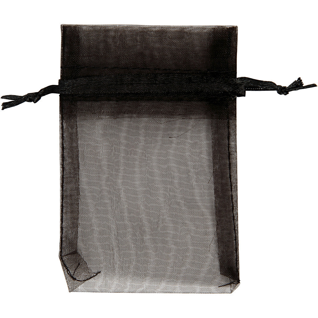 Organza-Beutel, Größe 7x10 cm, Schwarz, 10 Stk/ 1 Pck [HOB-4743902]