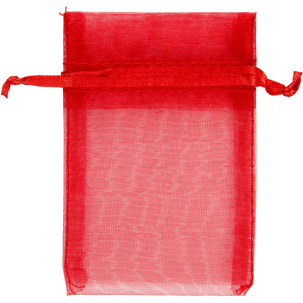 Organza-Beutel, Größe 7x10 cm, Rot, 10 Stk/ 1 Pck [HOB-4743903]
