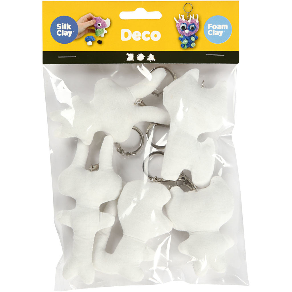 Schlüsselanhänger aus Stoff, H 6-10 cm, 5 Stk/ 1 Pck [HOB-49503]