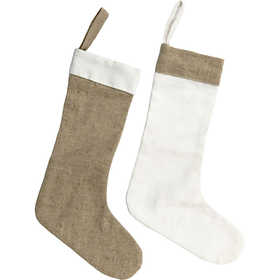 Stofffiguren, Weiß, Hellnatur, H: 26 cm, B: 16 cm, 6 Stck./ 1 Pck. [HOB-49506]