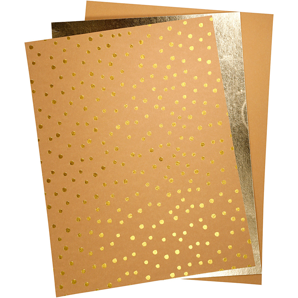 Faux Leather Paper, sheet 21x27,5+21x28,5+21x29,5 cm, thickness 0,55 mm, one coloured,foil,printed, 3 sheet