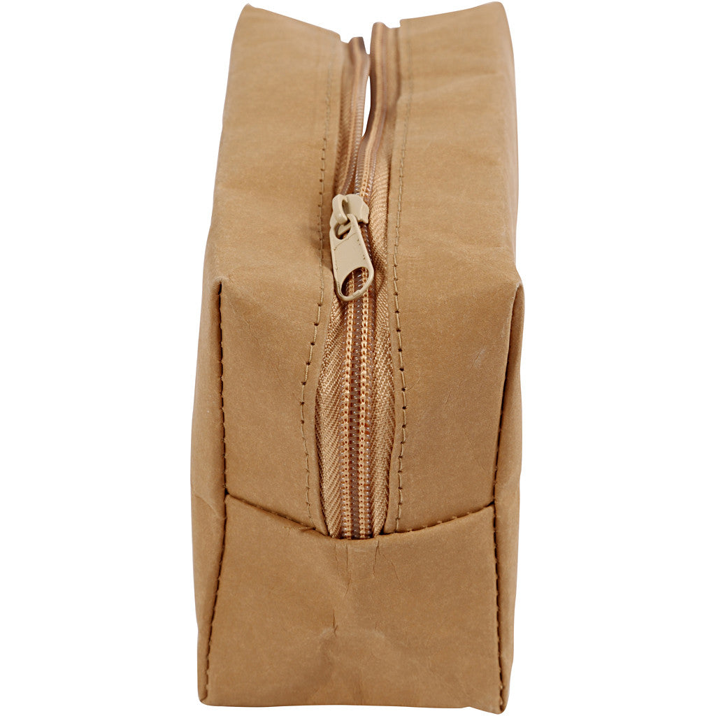 Kosmetiktasche, Größe 16,5x6,5x10 cm, Hellbraun, 1 Stk [HOB-498959]