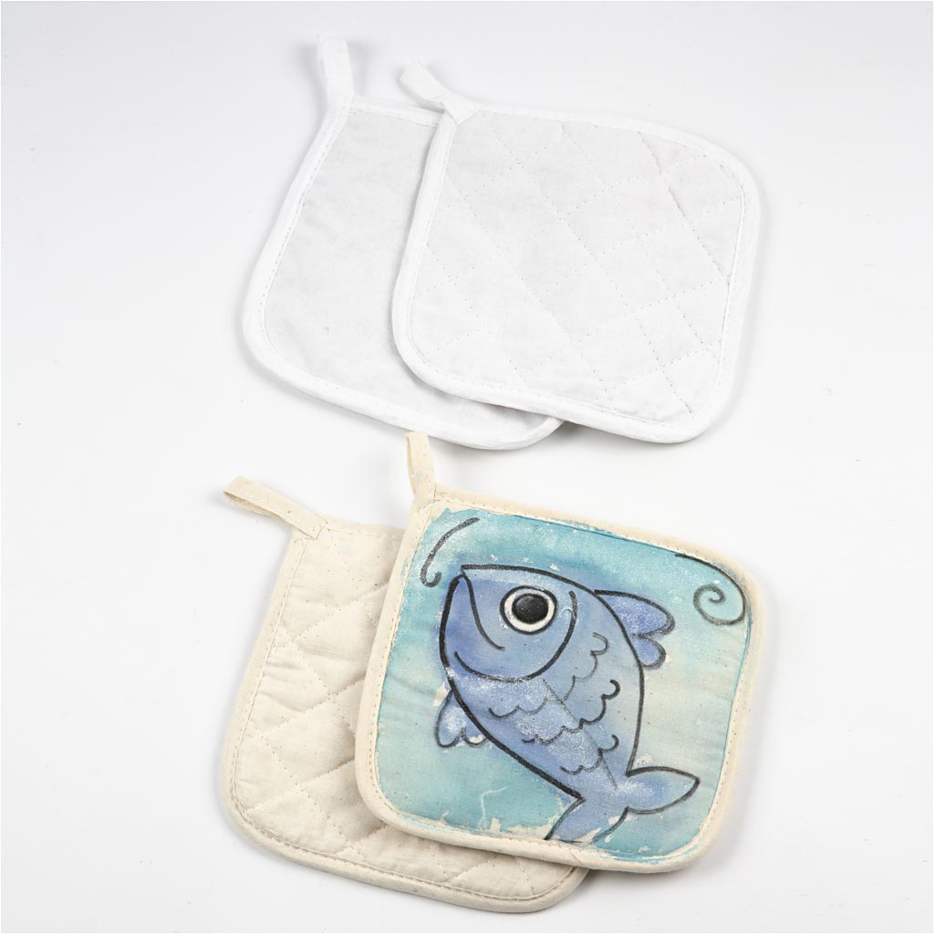 Topflappen, Größe 20x20 cm, 115 g, Hellnatur, 4 Stk/ 1 Pck [HOB-499111]