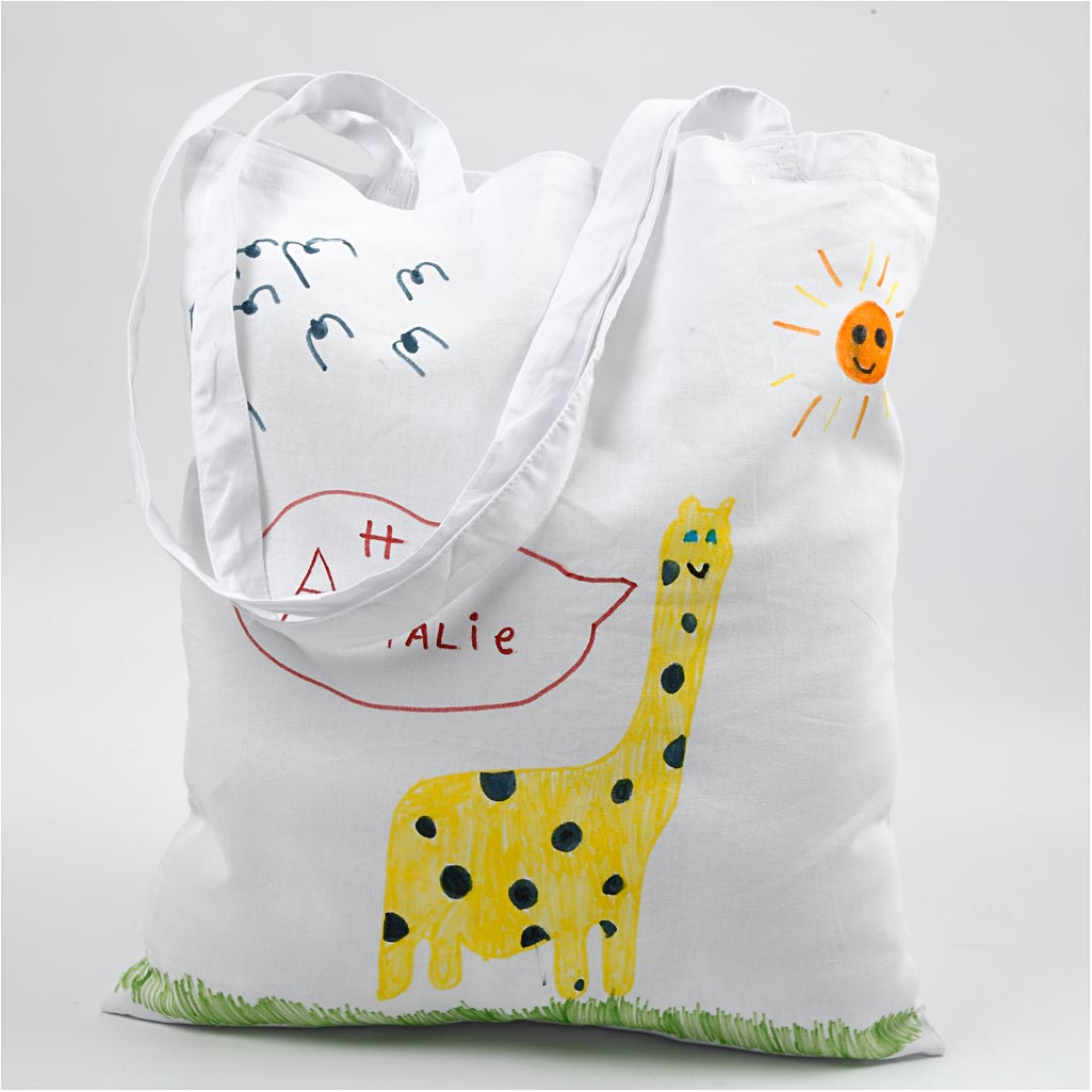 Tragetasche , 135 g, Weiß, Hellnatur, 2x10 Stk/ 1 Pck [HOB-49923]