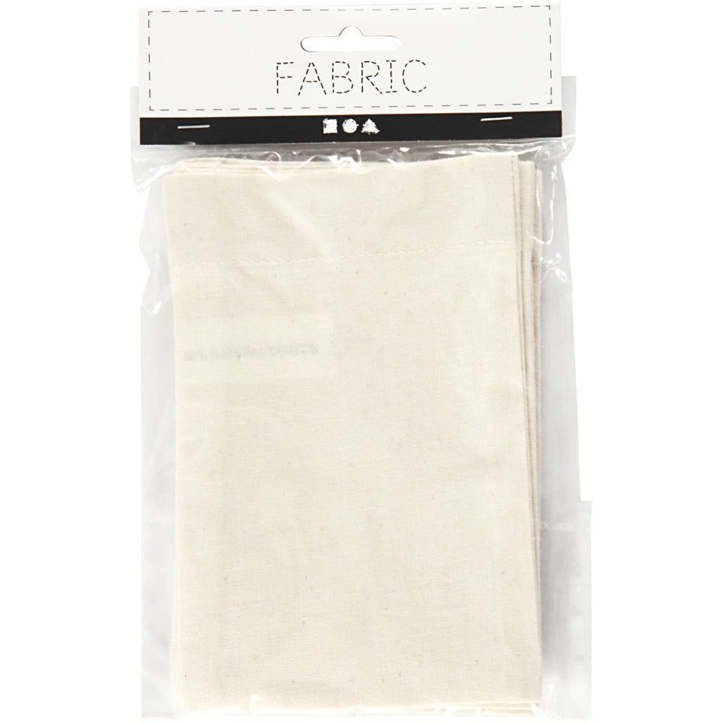 Stoffbeutel, Größe 10x15 cm, 115 g, Hellnatur, 4 Stk/ 1 Pck [HOB-499901]