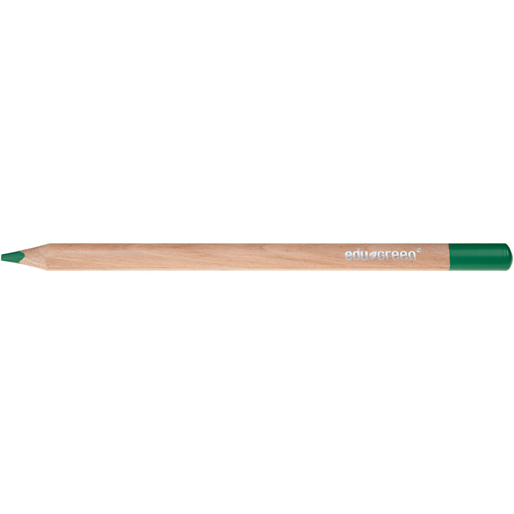 Edugreen Jumbo Coloured Pencils, lead 5 mm, green, 10 pc