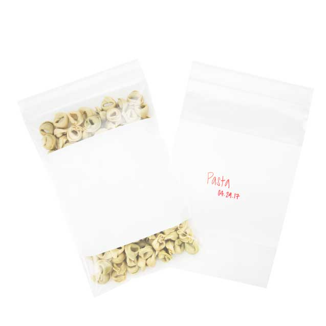 Druckverschlussbeutel mit Schriftfeld 15x23cm PE 100 Mikron (100 Stück) [4WE69]