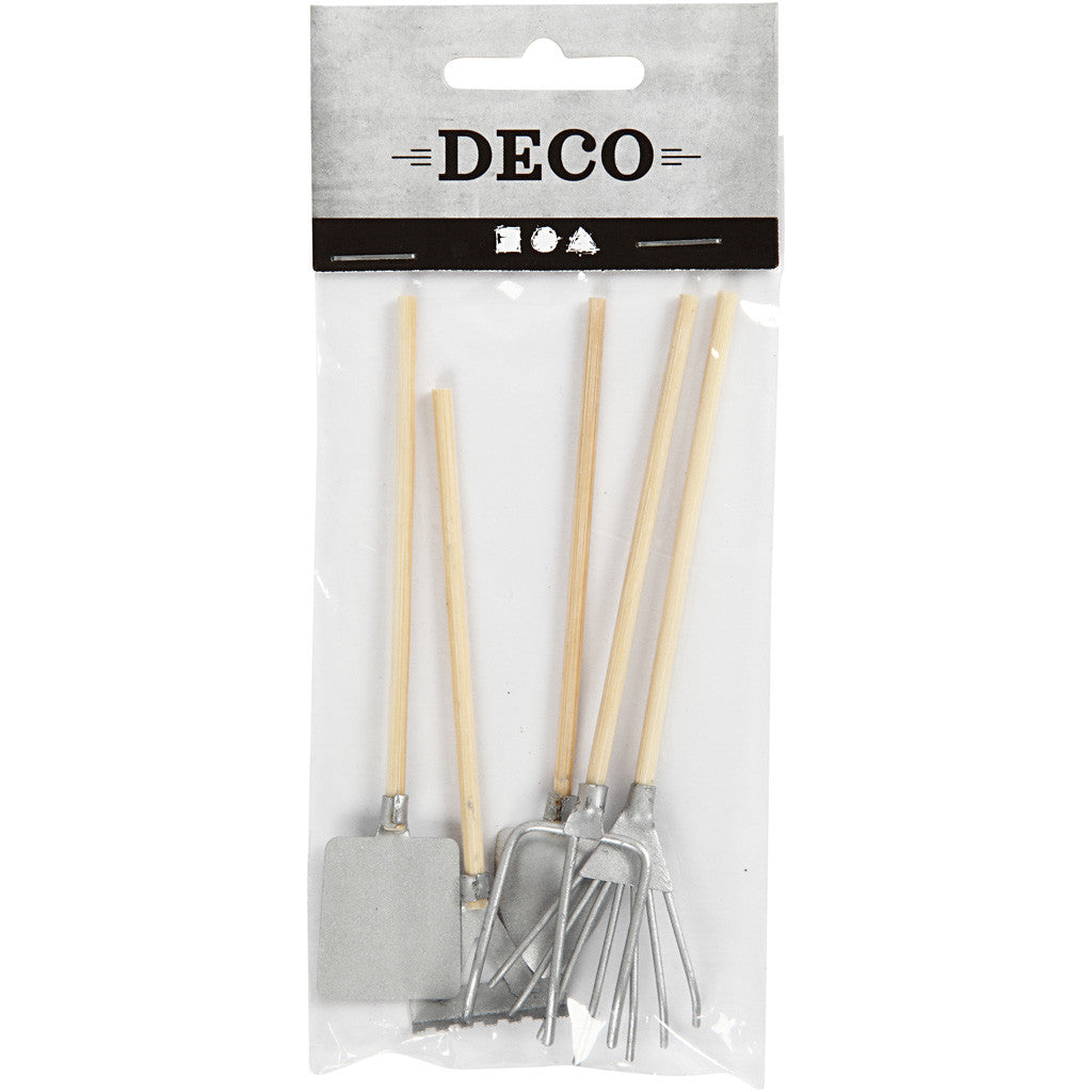 Miniatur-Gartengeräte, L 11 cm, 5 Stk/ 1 Pck [HOB-500130]