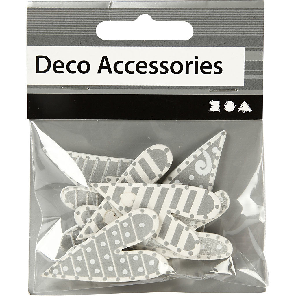 Sticker, lange Herzen, Größe 25x45 mm, 8 Stk/ 1 Pck [HOB-500590]