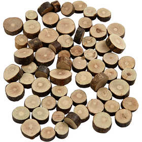 Holzscheiben-Mix, D 10-15 mm, Dicke 5 mm, 230 g/ 1 Pck [HOB-502150]