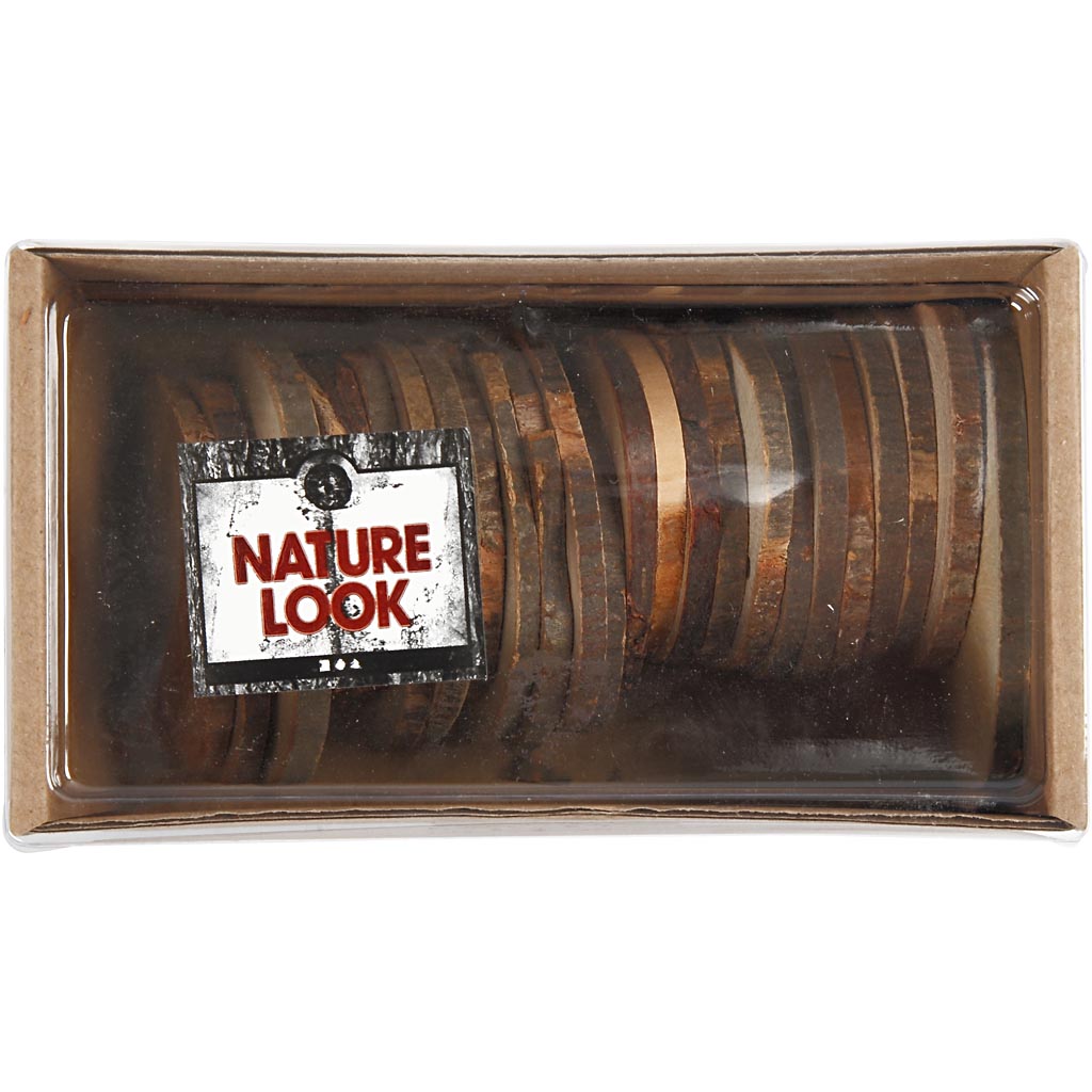 Holzscheiben - Sortiment, D: 4-7 cm, Stärke: 5 mm, 25Stck. [HOB502290]
