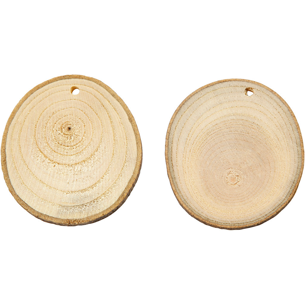 Holzscheiben - Sortiment, D: 4-7 cm, Stärke: 5 mm, 25Stck. [HOB502290]