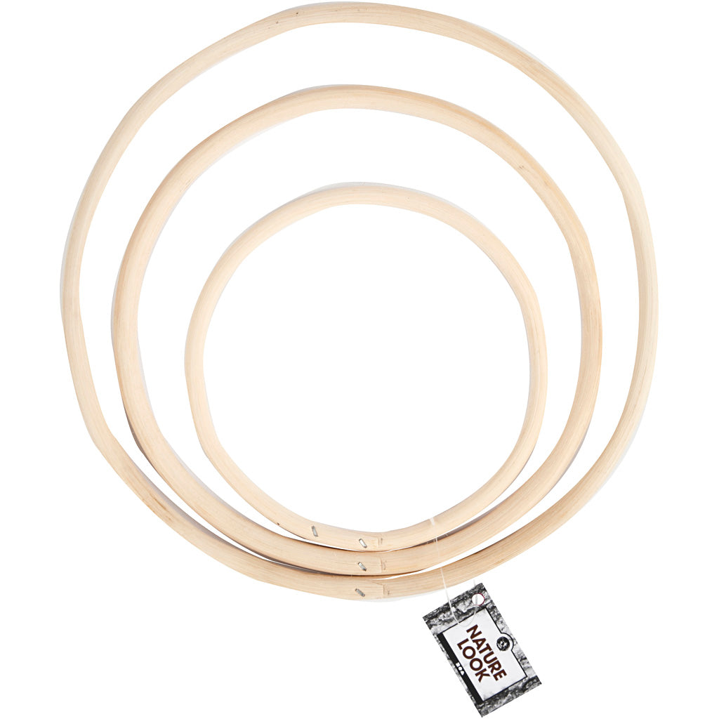 Bambusring, D 15,3+20,3+25,5 cm, 3 Stk/ 1 Set [HOB-50238]