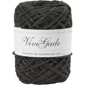 Naturhanf-Schnur, Dicke 1-2 mm, Schwarz, 30 m/ 1 Rolle [HOB-503243]