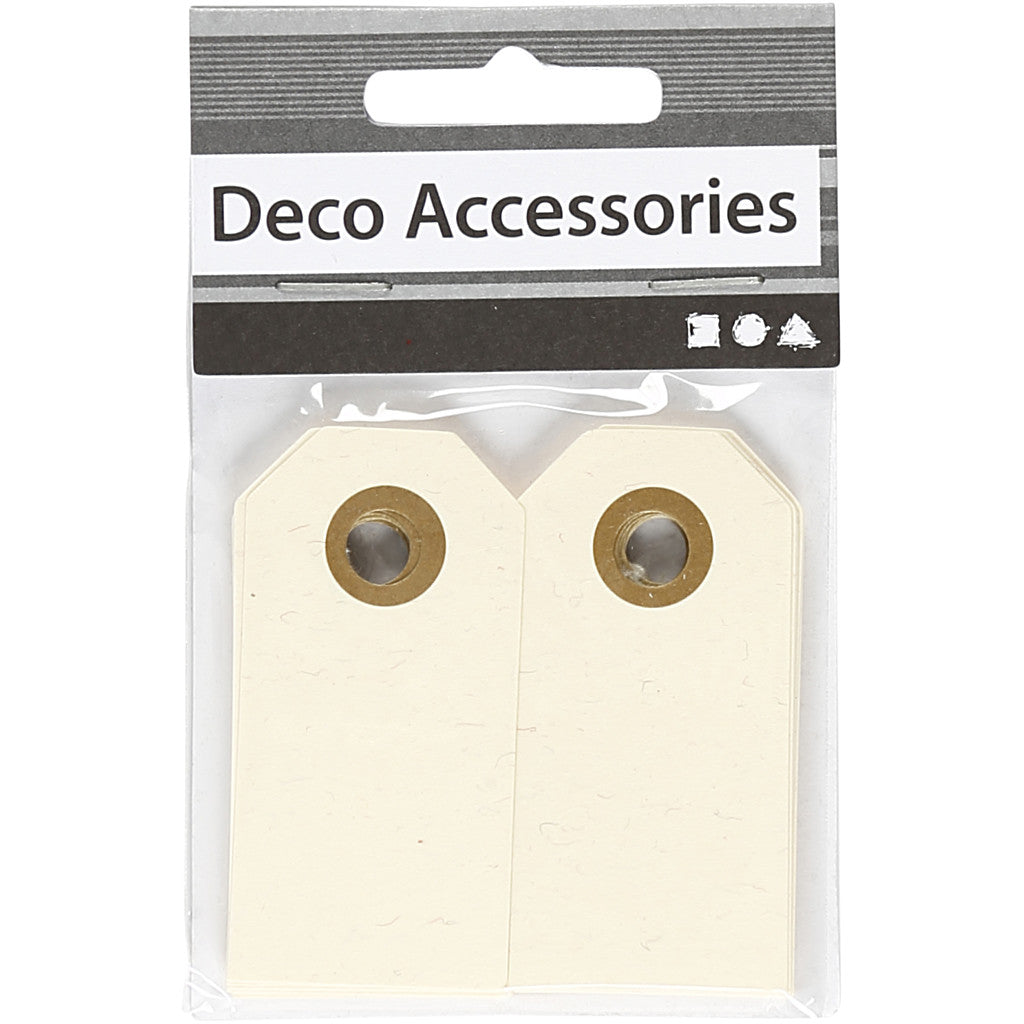 Manila-Anhänger, Größe 3x6 cm, 250 g, Creme, 30 Stk/ 1 Pck [HOB-510030]