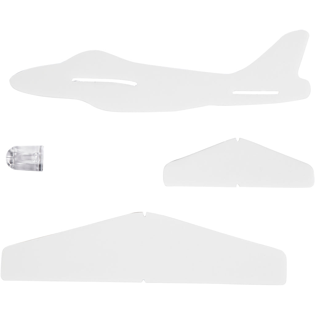 Flugzeug-Sortiment, L 11,5-19 cm, B 11-17,5 cm, Weiß, 50 Stk/ 1 Pck [HOB-51234]