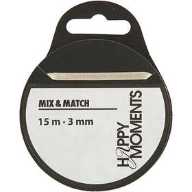 Satinband, B 3 mm, Naturweiß, 15 m/ 1 Rolle [HOB-513661]