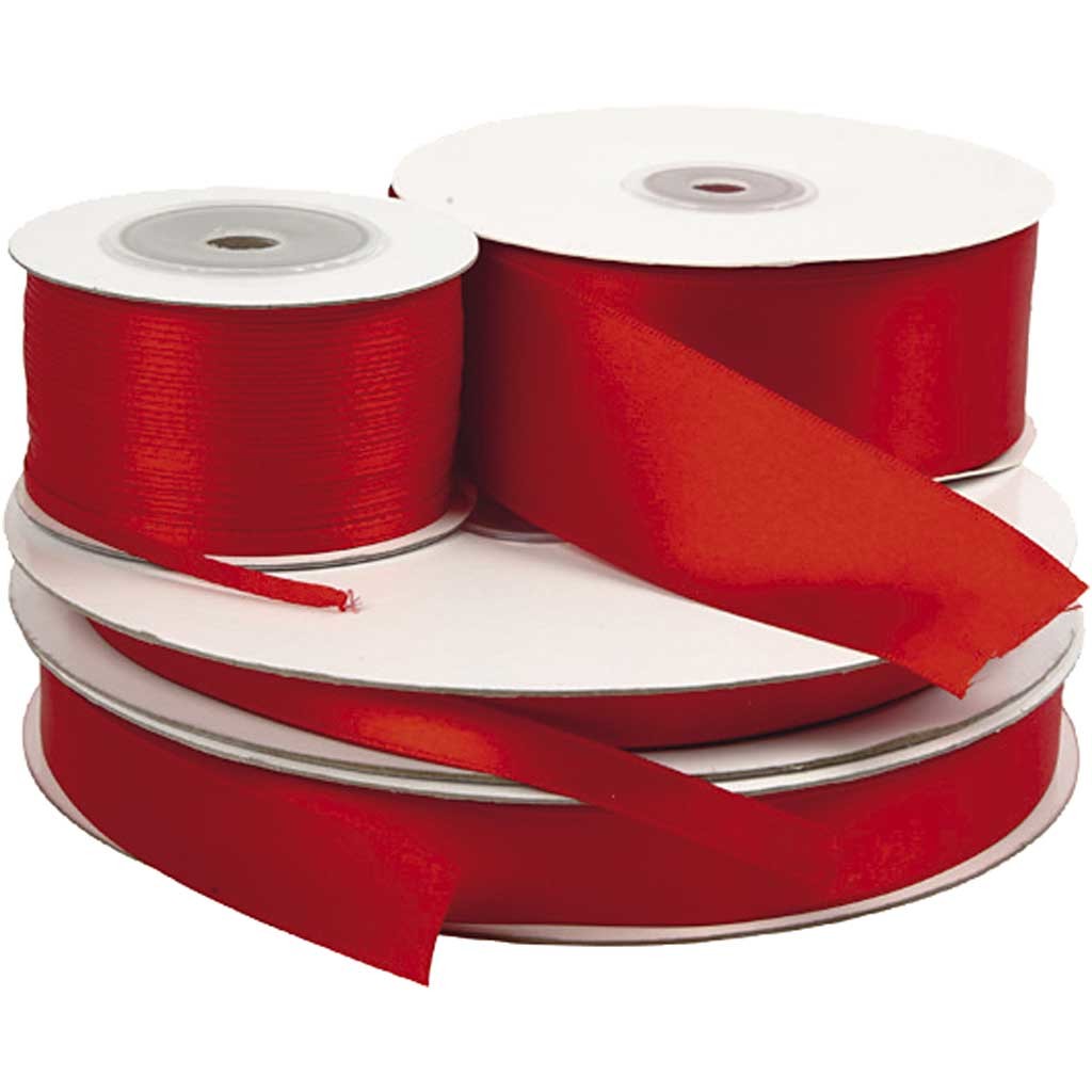 Satinband, B 3 mm, Rot, 100 m/ 1 Rolle [HOB-51370]