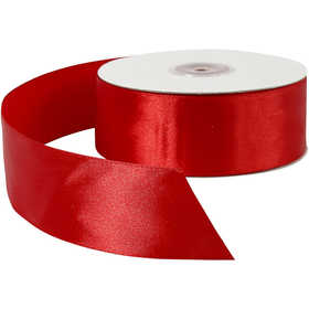 Satinband, B 38 mm, Rot, 50 m/ 1 Rolle [HOB-51373]