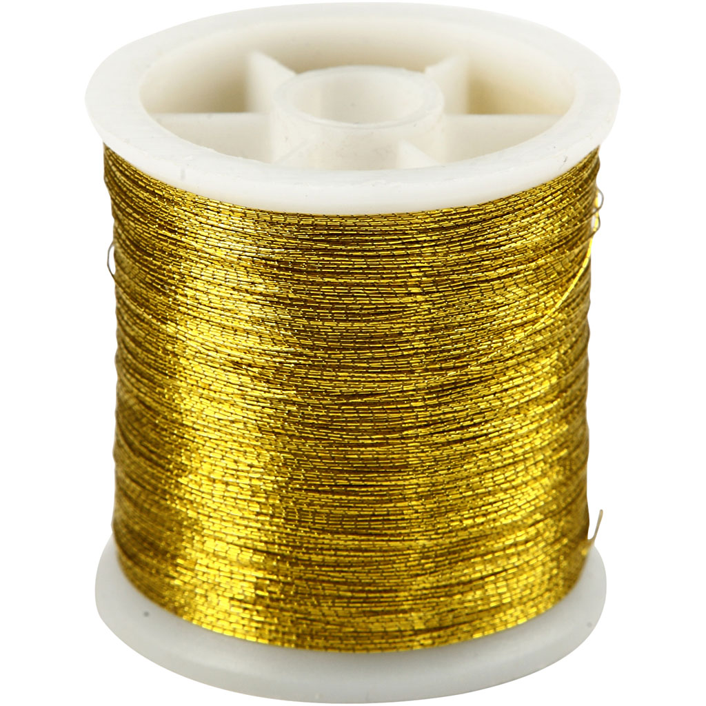 Sewing Thread, thickness 0,15 mm, gold, 100 m/ 1 roll