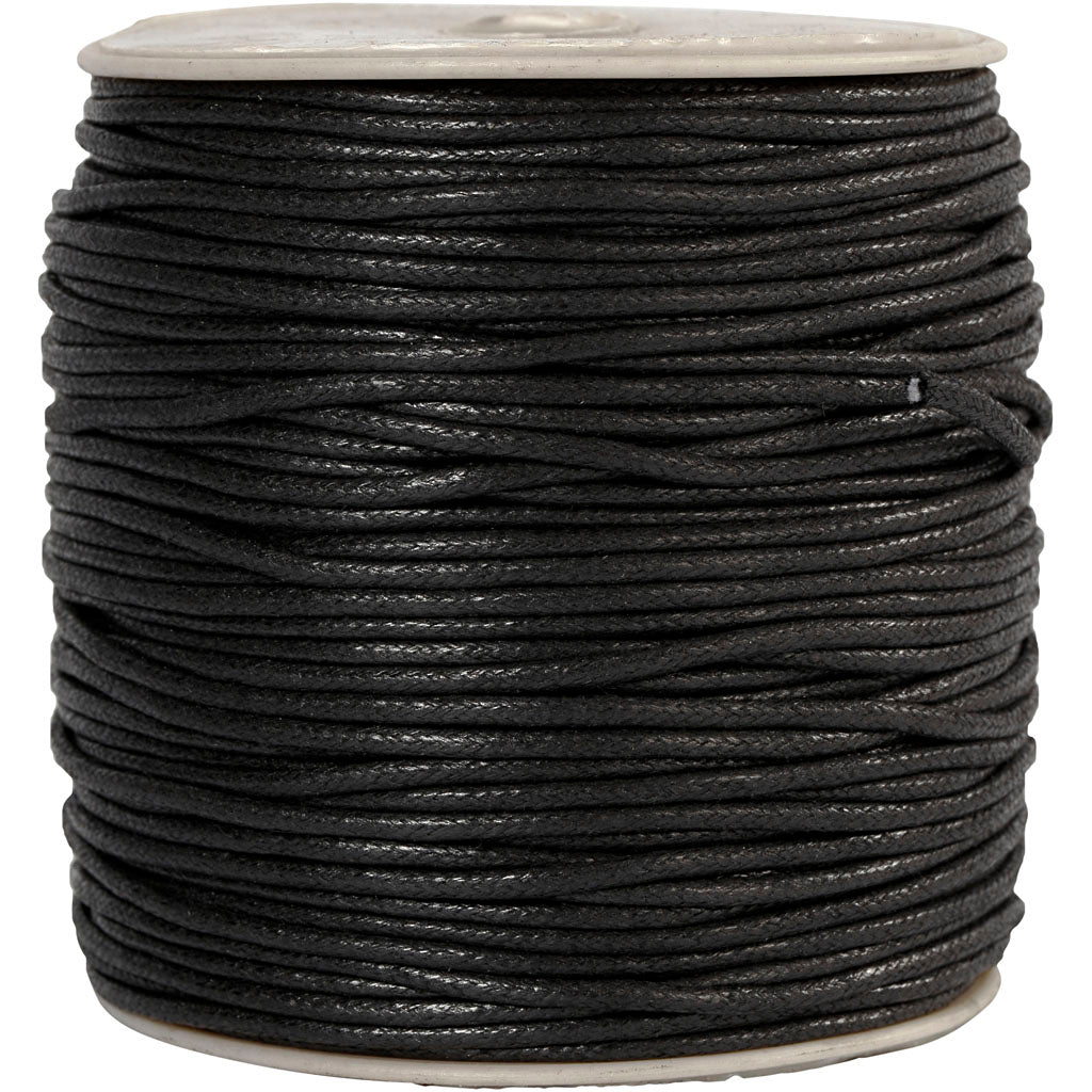 Cotton Cord, thickness 2 mm, black, 100 m