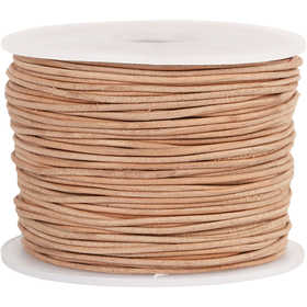 Lederband, Dicke 1 mm, Beige, 50m/ 1 Rolle [HOB-51528]
