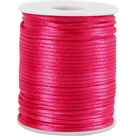 Satinband, Dicke 2 mm, Pink, 50 m/ 1 Rolle [HOB-515516]