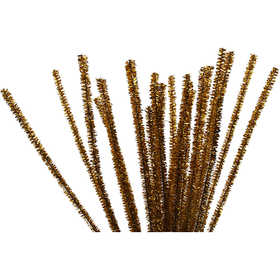 Pfeifenreiniger, L 30 cm, Dicke 6 mm, Glitter, Gold, 24 Stk/ 1 Pck [HOB-51630]