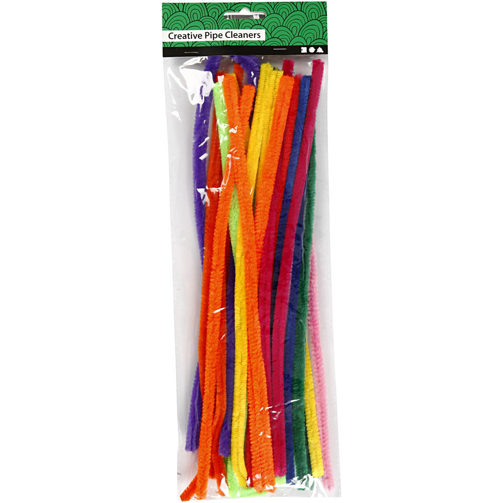 Pfeifenreiniger, L 30 cm, Dicke 6 mm, Sortierte Farben, 50 sort./ 1 Pck [HOB-51636]