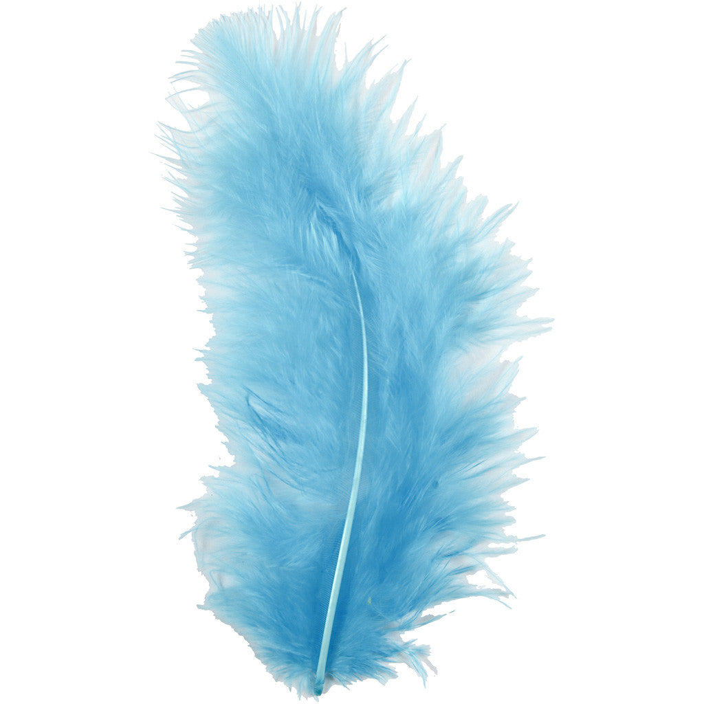 Daunen, Größe 5-12 cm, Türkis, 15 Stk/ 1 Pck [HOB-51698]