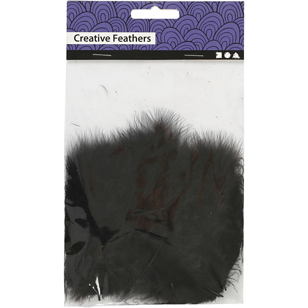 Daunen, Größe 5-12 cm, Schwarz, 15 Stk/ 1 Pck [HOB-51700]