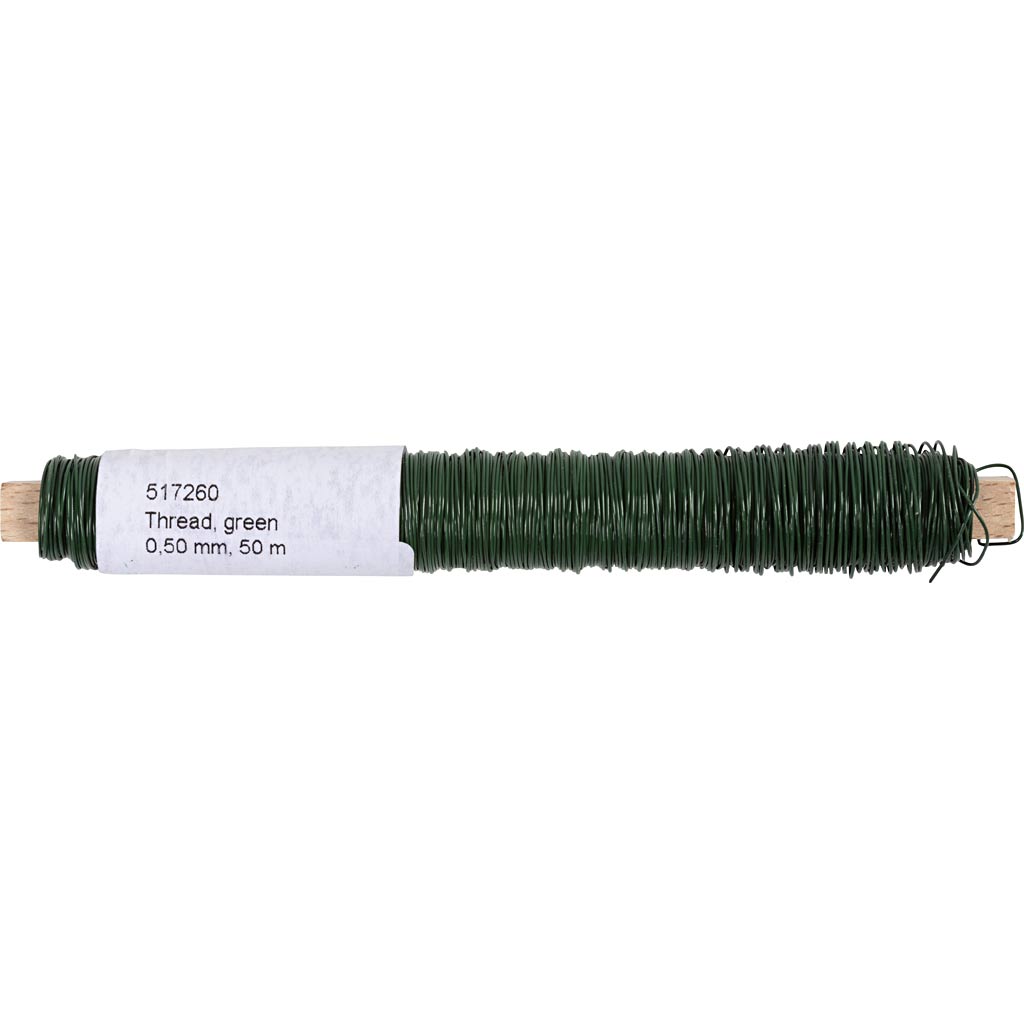 Blumendraht, Dicke 0,5 mm, Grün, 50 m/ 1 Rolle [HOB-517260]
