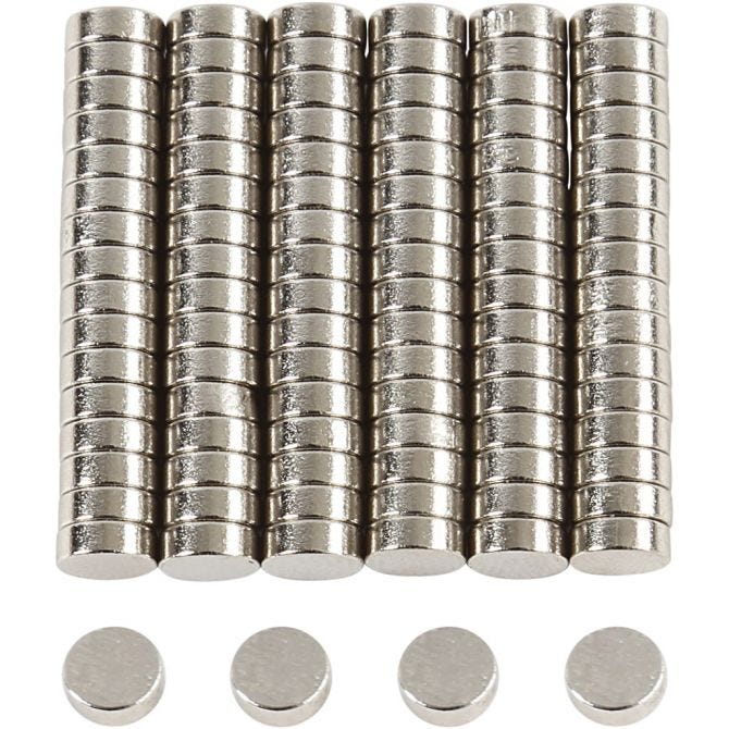 Power Magnets, D: 5 mm, thickness 2 mm, 100pcs