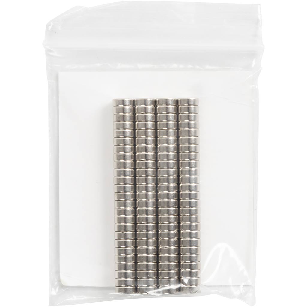 Power-Magnet ”NdFeB” , D 5 mm, Dicke 2 mm, 100 Stk/ 1 Pck [HOB-51791]