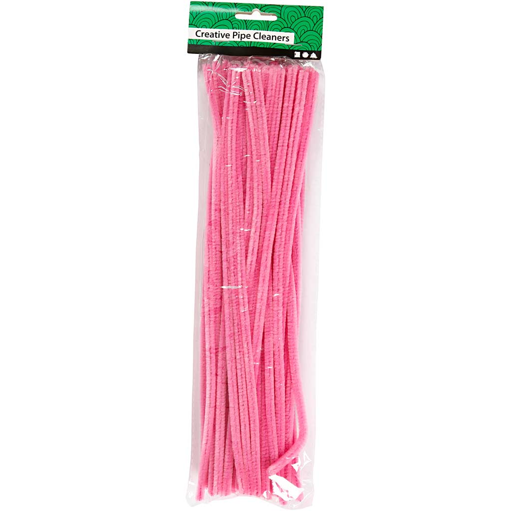 Pfeifenreiniger, L 30 cm, Dicke 6 mm, Pink, 50 Stk/ 1 Pck [HOB-52089]