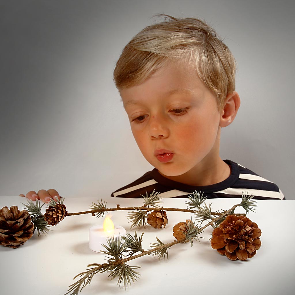 LED Teelichter, H 35 mm, D 38 mm, Weiß, 24 Stk/ 1 Pck [HOB-52339]