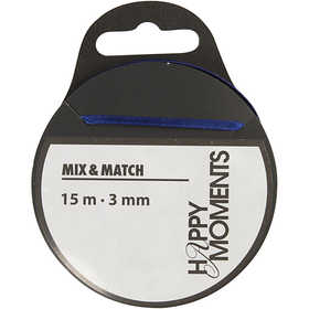 Satinband, B 3 mm, Dunkelblau, 15 m/ 1 Rolle [HOB-524504]