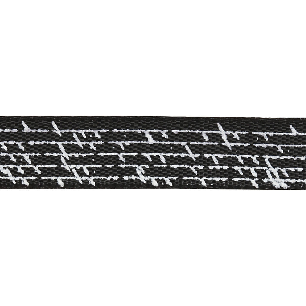 Satinband, B 10 mm, Schwarz, 8 m/ 1 Rolle [HOB-524602]