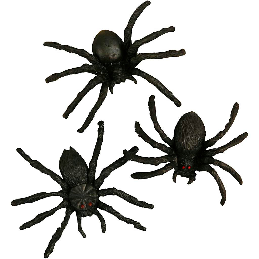 Spiders, size 4 cm, 10 pc