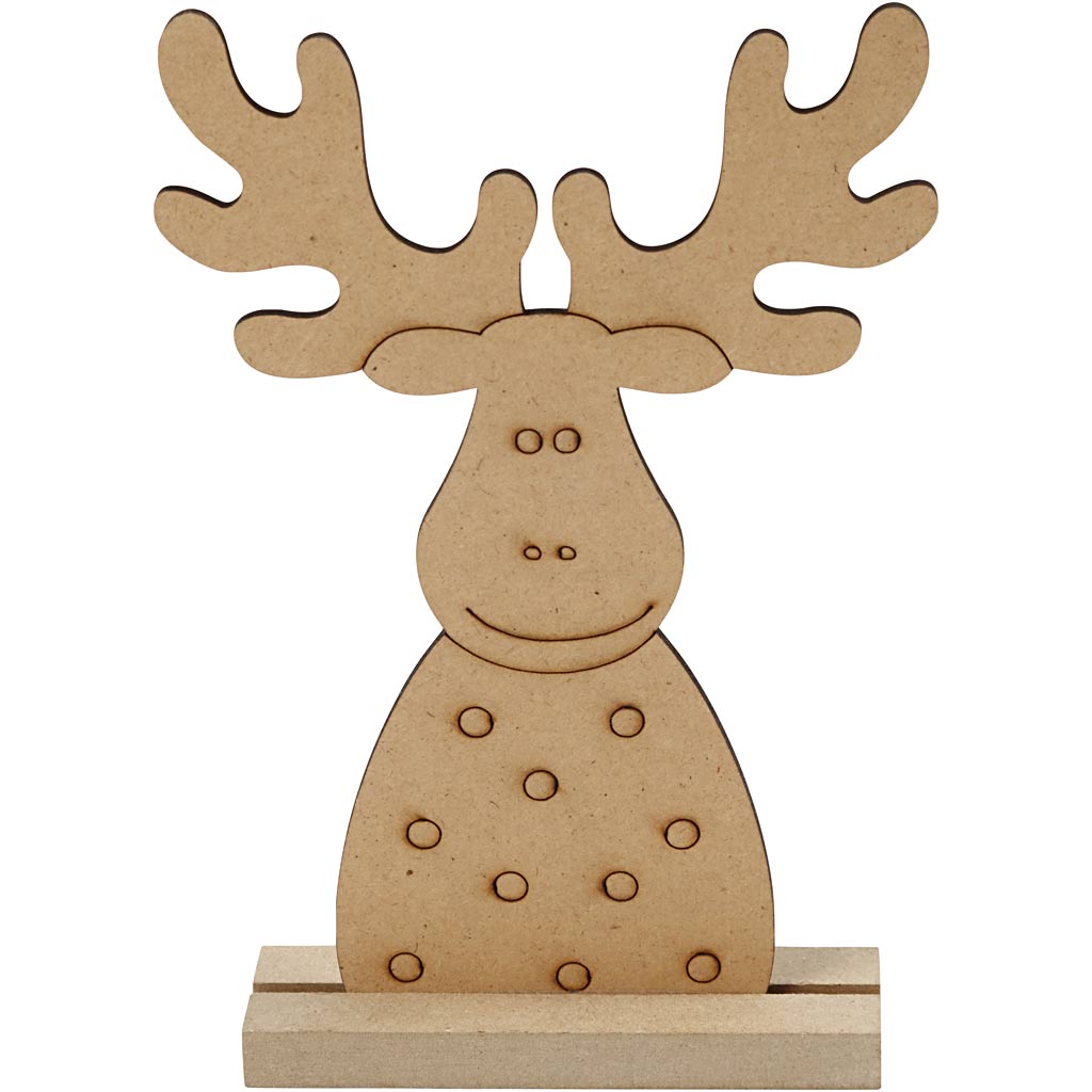 Weihnachtsfiguren, Elch, H 15 cm, T 3 cm, B 11 cm, Dicke 3 mm, 1 Stk [HOB-54468]