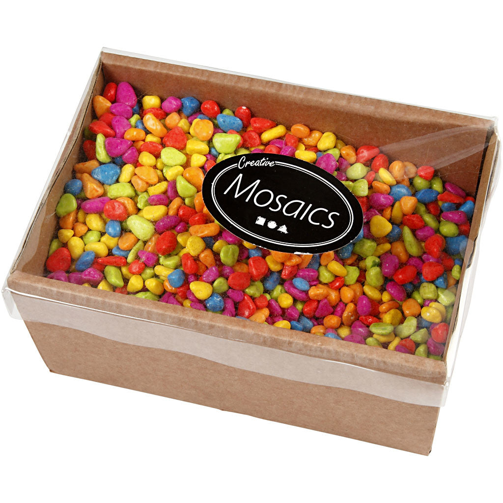 Mosaiksteine, Größe 8-10 mm, Dicke 5 mm, Kräftige Farben, 2 kg/ 1 Pck [HOB-55528]