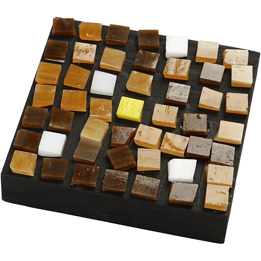Mosaiksteine aus Glas, Größe 10x10 mm, Dicke 3 mm, ca. 700 Stk, 454 g/ 1 Pck [HOB-55553]