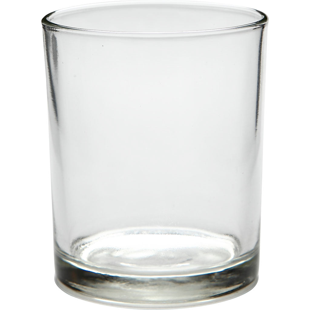 Tealight Holder in Glass, H: 8,3 cm, dia. 6,9 cm, 240 ml, 12 pc