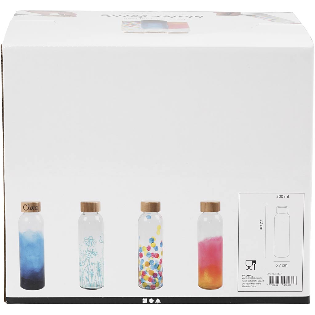 Wasserflasche, H 22 cm, D 6,7 cm, 500 ml, 12 Stk/ 1 Pck [HOB-55877]