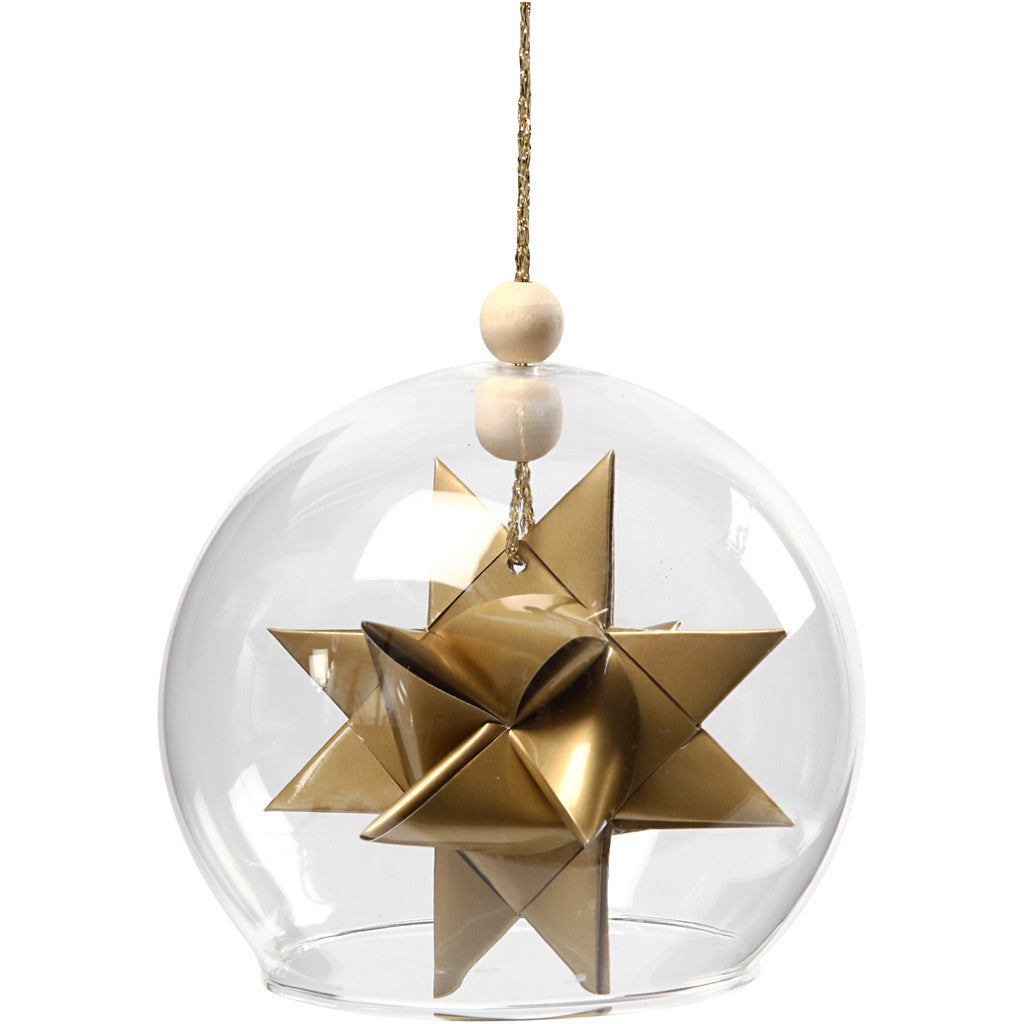 Glaskugel ohne Boden, D 8 cm, Lochgröße 5 cm, Transparent, 4 Stk/ 1 Pck [HOB-55928]