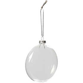 Weihnachtskugel, D 8 cm, Dicke 2,1 cm, 6 Stk/ 1 Pck [HOB-55951]